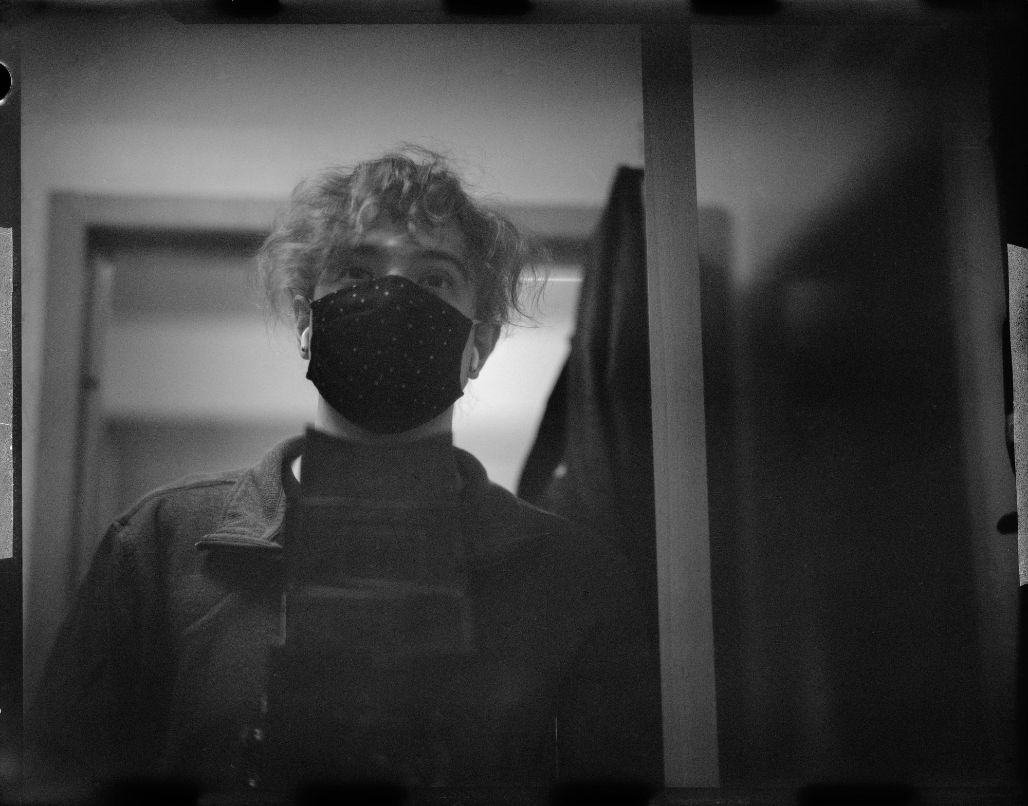 Self portrait made with a 4x5 camera